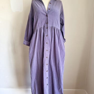 Vintage 1990s L.L.Bean Purple Corduroy Dress / M 