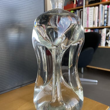 70s Jacob Bang Holmegaard Glass Kluk Kluk Bottle Decanter Danish Modern 