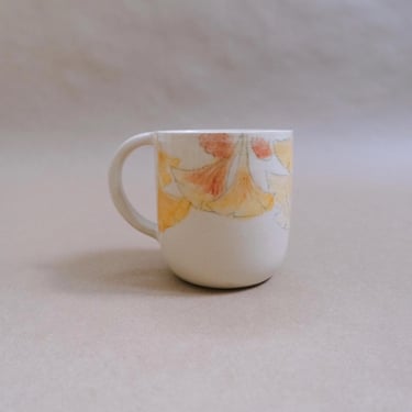 Bamboo Brush Painted Ceramic Mug // Ginko 