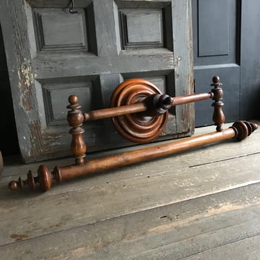 French Ciel de Lit, Towel Rail, Swinging Bar, Faux Bamboo Wood, French Farmhouse 