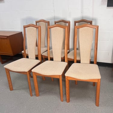 Set Of 6 Mid Century Danish Scandinavian Modern Teak Dining Chairs By Skovby 