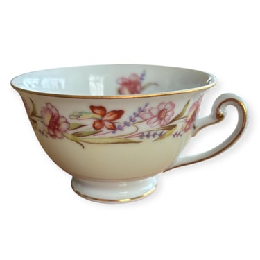 Vintage Garland Pattern Teacup By Aladdin, Midcentury Made In Occupied Japan 