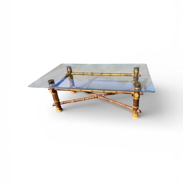 Beautiful vintage faux bamboo coffee table 