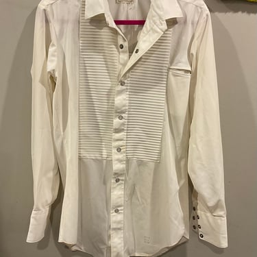 100923453 - White Ruffle H Bar C Ranchwear Shirt - H Bar C California Ranchwear - MENSWEAR