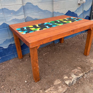 40”x60” outdoor Dining Table w/ Snowboard runner, dining room table, hand painted, indoor/ outdoor, patio dining table 