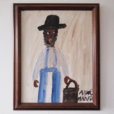 Original ALYNE HARRIS Portrait PAINTING Black African American 16x13