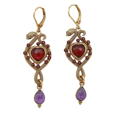 Rima Ex Voto Earrings - Hessonite & Amethyst