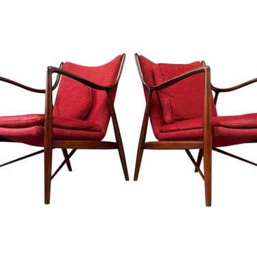 Pair of Finn Juhl NV #45 Chairs in Walnut by Baker Circa 1955 Mid Century