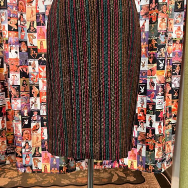 1950s Wool MultiColor Pencil Skirt -25”w 