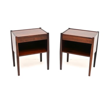 Pair of Vintage Danish Rosewood Bedside Cabinets by Poul Hundevad