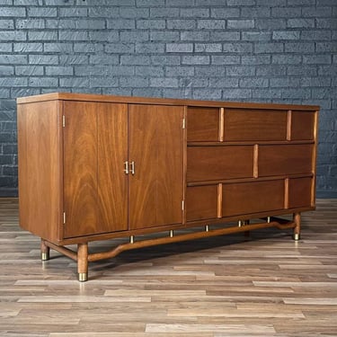 Mid-Century Modern Dresser w, Brass Accents, c.1960’s 
