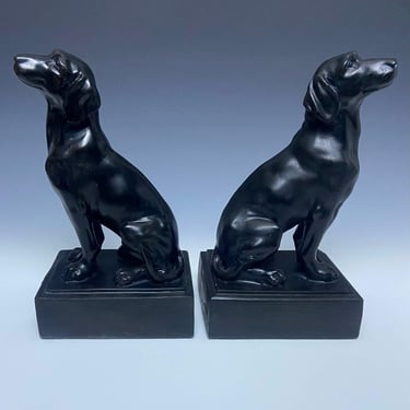 Vintage  Black Dog Resin Bookends Pair – Classic Desk & Shelf Decor 