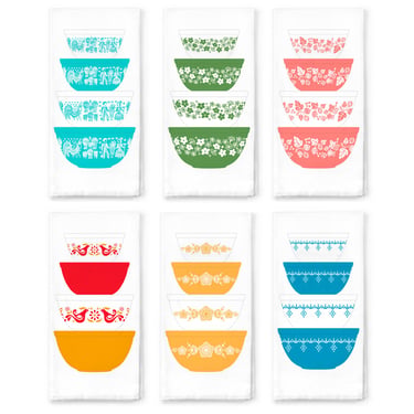 Pyrex-Inspired Tea Towel Cotton – Retro Kitchen Gift