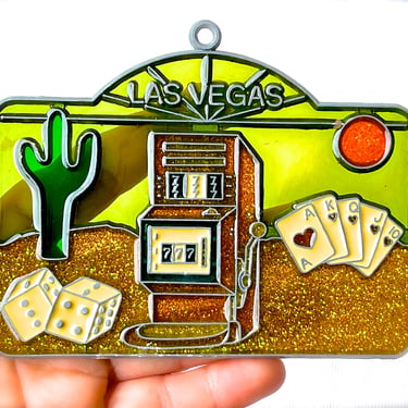 VINTAGE: 1980s - Retro Metal and Glittered Resin 
