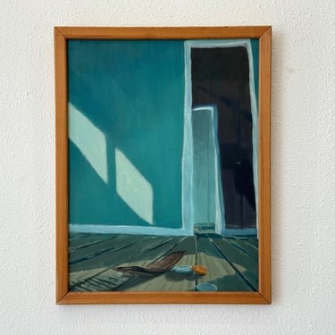 Scandinavian Oil Painting Of Interior By Art School Trained Artist