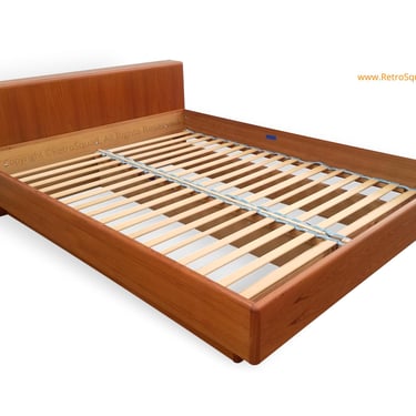 Danish Modern Queen Sz Teak Platform / Floating Bed by Nordisk Andels-Eksport Mid-Century, Denmark, MCM -   