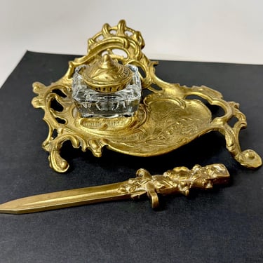 Art Nouveau Gilded Desk Set 