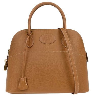 Hermes 1995 Natural Courchevel Bolide 31 2way Shoulder Handbag