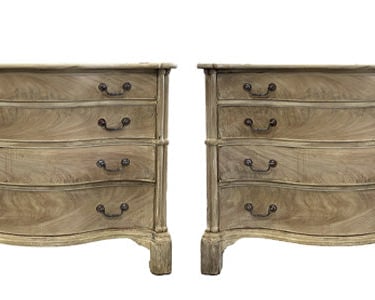 French-Inspired Bleached Wood Bamboo Serpentine Chest(s)