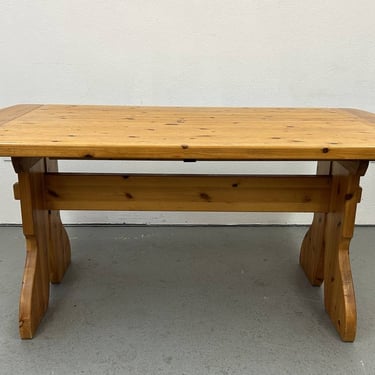 Swedish Pine Dining Table with Trestle Base