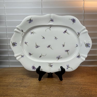19th C. Theodore Haviland Limoges Antique Platter – Purple Bachelor Buttons 