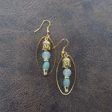 Jadeite Buddha earrings 2 