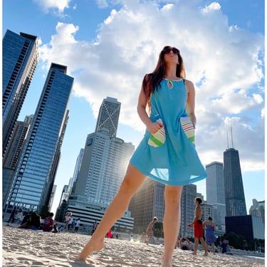1970s swim cover up vintage terrycloth aline 