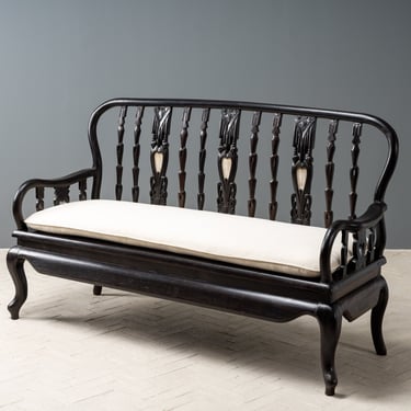 Shaghai Deco Hardwood Settee