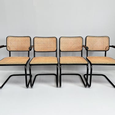 Set of 4 Cesca Cane Chairs by Marcel Breuer for Thonet, 1980s 