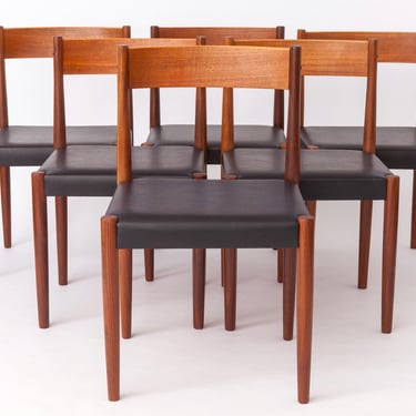 Set of 6 Poul M. Volther Teak Dining Chairs for Frem Røjle, Danish Mid-Century Modern, 1960s 