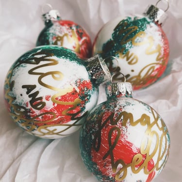 PERSONALIZABLE: Traditional Round Glass Ornament (painted inside)