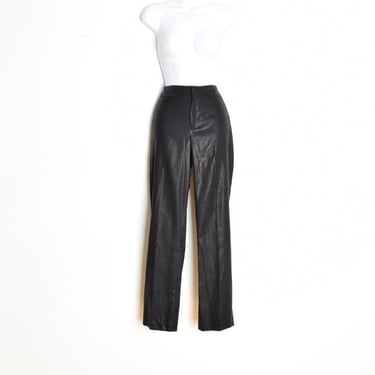 vintage Y2K pants black shimmer hip hugger no waist straight leg trousers M 