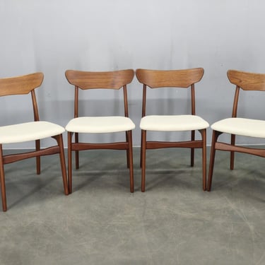 Danish Teak Dining Chairs Set Schionning Elgaard 1960s Mid Century 