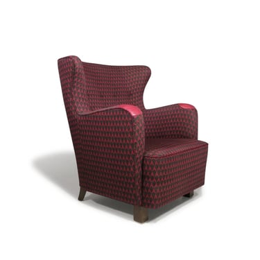 1937 Kaj Gottlob for A.J. Iversen Lounge Chair in Original Lis Ahlmann Fabric