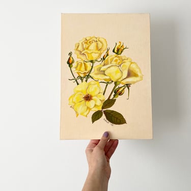 Yellow Roses Oil Painting, Original Floral Art (10x14
