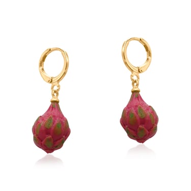 Pink Dragon Fruit Petite Huggie Hoop Earrings