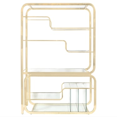 Mid-Century Brass & Glass Etagere by Milo Baughman