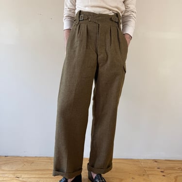 1951 British Wool Military Cargo Trousers 30w
