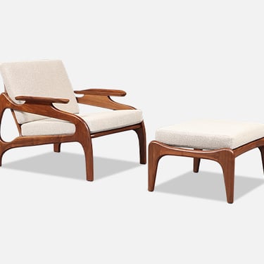 Adrian Pearsall Model 1209-C Lounge Chair w\/ Ottoman for Craft Associates