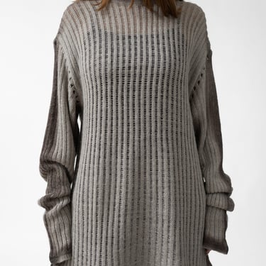 Oversized Ribbed Knit Wool Blend Sweater