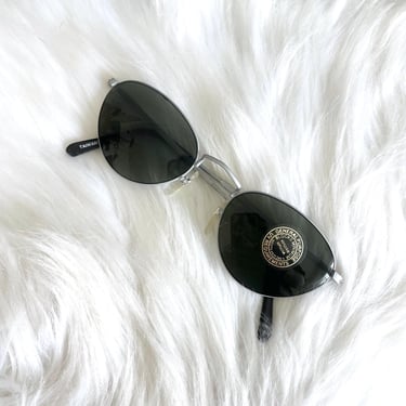 Vintage Skinny Silver Dark Tinted Sunglasses 