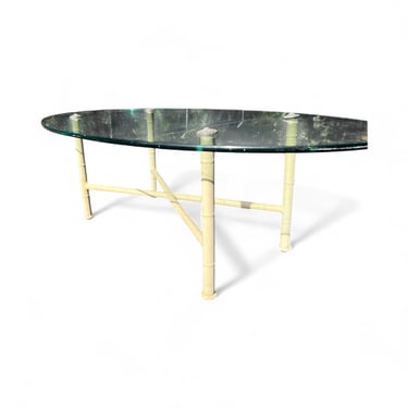 Vintage Meadowcraft faux bamboo coffee table 