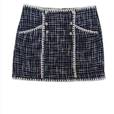Veronica Beard - Navy & Cream Tweed Mini Skirt Sz 6