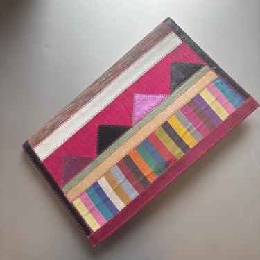Vintage 70s 80s Furst and Mooney Patchwork Statement Clutch 