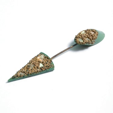 Fantastic Vintage 30s 40s Green Celluloid Arrow Hat Pin 