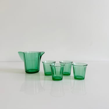 Antique 5-piece Akro Agate Uranium Glass Play-Time Glass Water Set Children's Toy Glass 