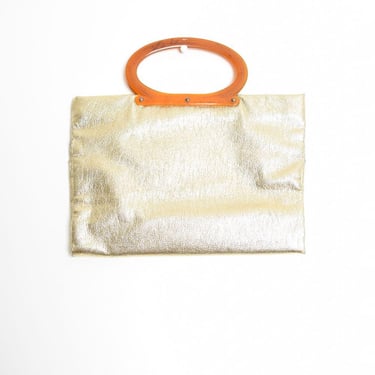 vintage 60s purse metallic gold envelope clutch evening bag mod cocktail 