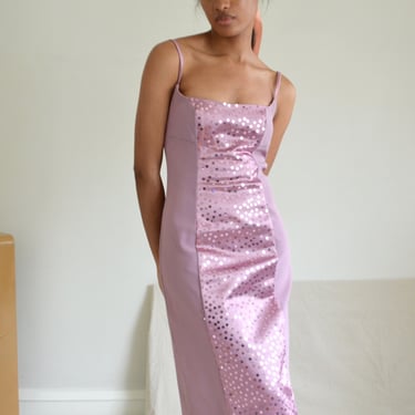 y2k mauve bodycon sequin spaghetti strap midi dress y2k 