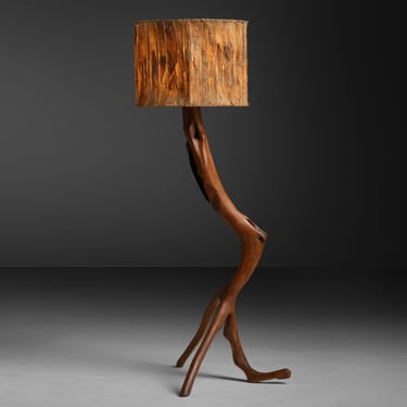 Olive Wood Floor Lamp