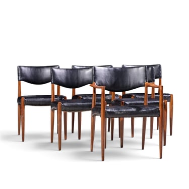 Ejner Larsen & Aksel Bender-Madsen for Willy Beck Teak Dining Chairs - Set of 6 - mcm 